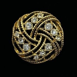 VINTAGE Crystal Circular Knot Brooch